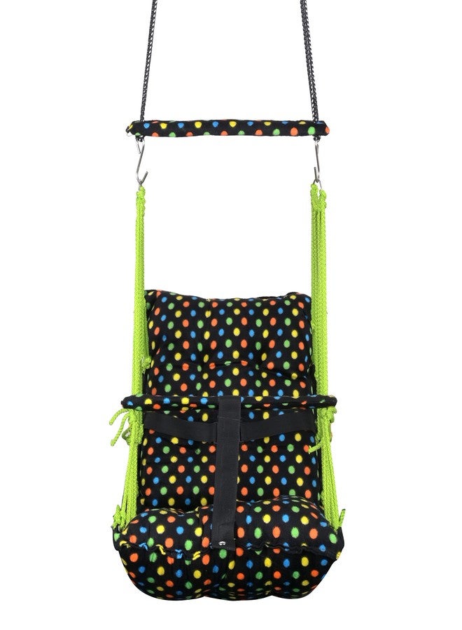BOFFLE® Cotton Swing Chair for Kids Baby's Children Folding and Washable1-6 Years with Safety Belt/Home,Garden Jhula for Babies|Swing for Kids | Seat and Back Side 16x16 inch - Image 1